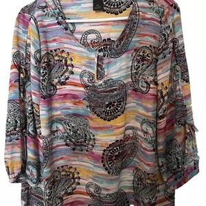 Investments Petites Multicolor  Blouse PLarge  Loose Fit